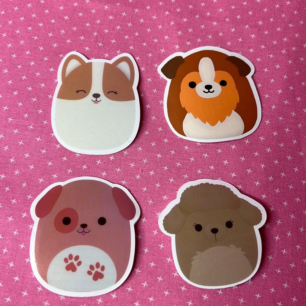 Squishmallow Stickers Dog Bundle 4 stickers